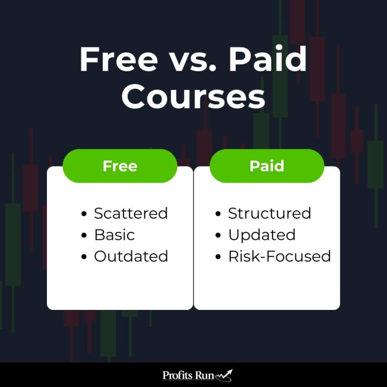 top-level overview of differences between free and paid courses