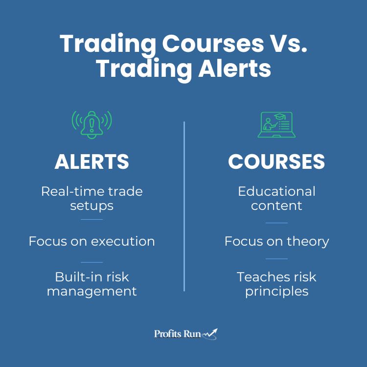 6 differences between trading courses and alerts